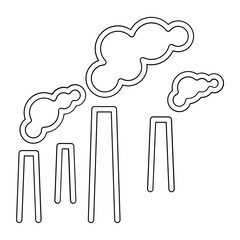 Chimney & pollution icon in line style