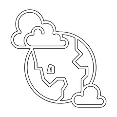 Air pollution icon in line style