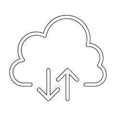 Cloud computing icon in line style