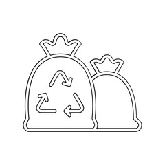 Garbage bag icon in line style