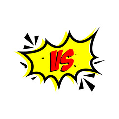 Vector illustration of VS as versus letters in comic style