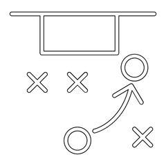 Soccer tactics icon in line style