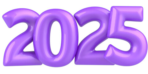 Happy New Year 2025 Number 3D Pink Design