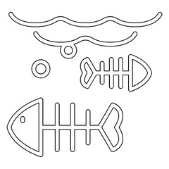 Dead fish icon in line style