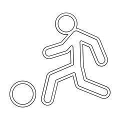 Playing football icon in line style