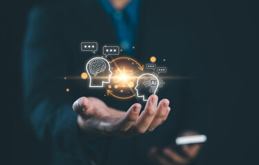 Justice and laws concept. AI ethics or AI law, developing AI codes of ethics. Regulation,...