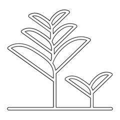 Tree, sprout icon in line style