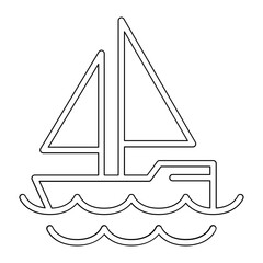 Yacht icon in line style