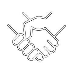 handshake icon in line style