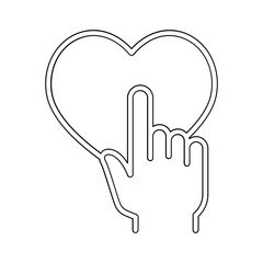 Online donation icon in line style