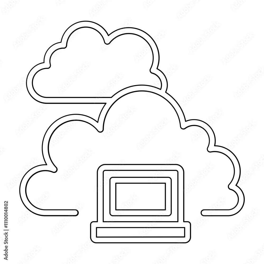 Poster cloud computing icon in line style