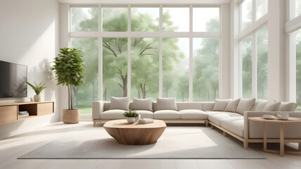 Fototapeta premium minimalist modern living room22