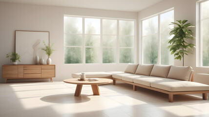 Fototapeta premium minimalist modern living room11