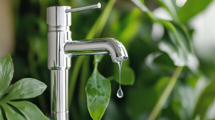 Garden Water Tap Highlighting Water Conservation