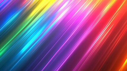 27.A vibrant spectrum of neon colors creating a prism effect, with beams of light refracting in all directions on a transparent background. The translucent, multicolored light bands blend smoothly,