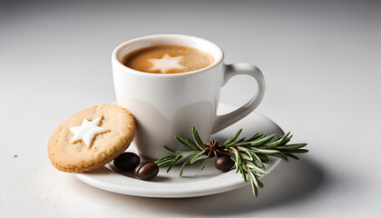 Cozy Coffee Break: Espresso, Star Cookie & Rosemary