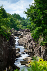 厳美渓の風景