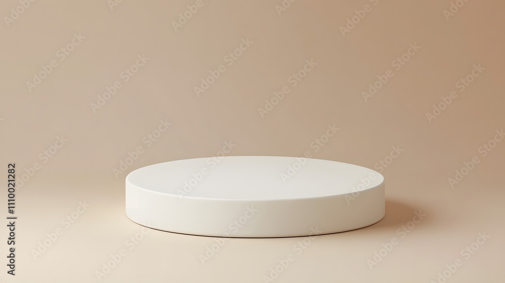 Poster minimalist white podium on a soft gradient background, smooth texture, with ample empty space for a 