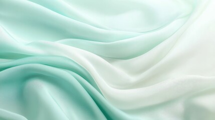 Obraz premium Elegant mint and cream ombre fabric soft hues in serene textile art