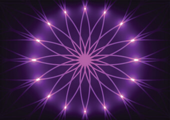 Naklejka premium Purple mandala line art concepts tech background