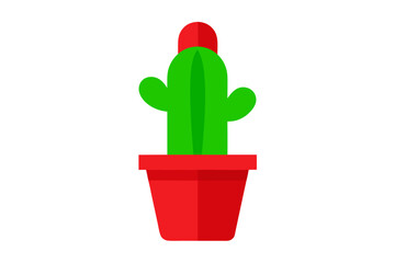 Cactus Red Mini | isolated vector silhouette illustration on white background