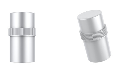 Matte Metallic Deodorant Mockup Isolated On White Background. 3d illustration