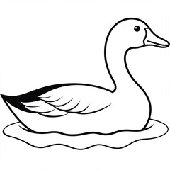 Goose on the Water Vector Illustration Logo Icon Design