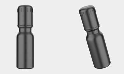 Matte Roll-on Deodorant Bottle Mockup Isolated On White Background. 3d illustration