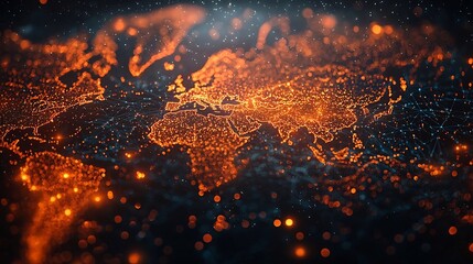 Interconnected Global Supply Chains and Industrial Hubs on Digital Map