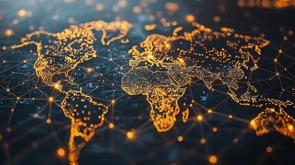 Interconnected Global Supply Chain and Industrial Network on Digital World Map