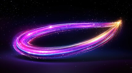 Directional Abstract: Intertwined Rays of Light Merging into Arrow Shape