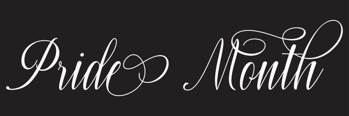 Pride month calligraphy hand lettering. Celebrating Pride Month Web Banner Design Template . Vector illustration. EPS 10