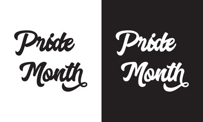 Pride month calligraphy hand lettering. Celebrating Pride Month Web Banner Design Template . Vector illustration. EPS 10