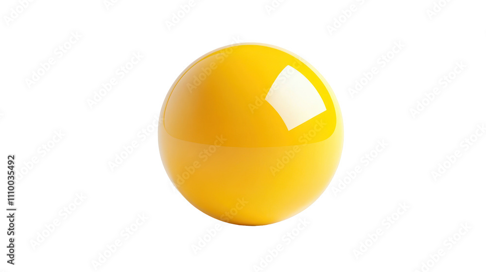 Poster a shiny yellow sphere with a smooth surface, reflecting light, often used in design or as a decorati