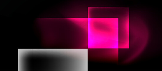 Dark neon colors with glass square shapes