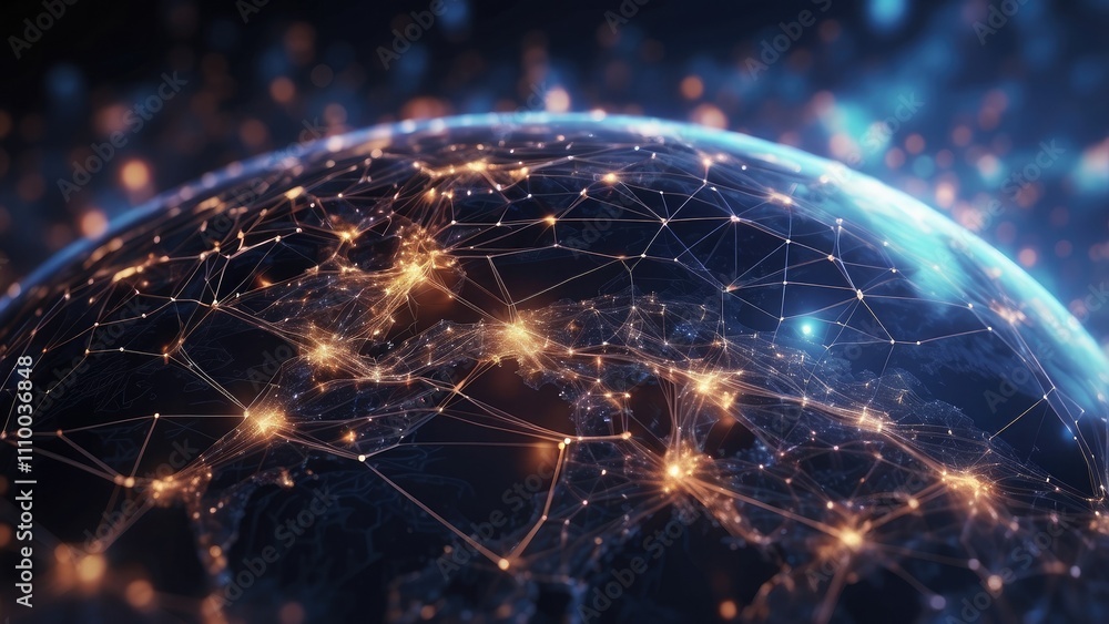 Poster facilitating global network access to vast amounts of data.technology and the concept of the metaver