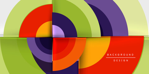 Techno circles and semi circles. Vector Illustration For Wallpaper, Banner, Background, Card, Book Illustration, landing page