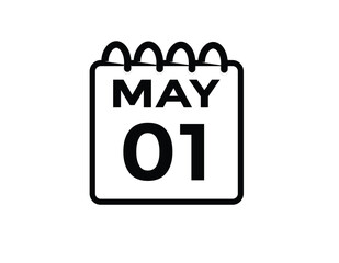  May 1 calendar icon Date Month calendar icon vector illustration