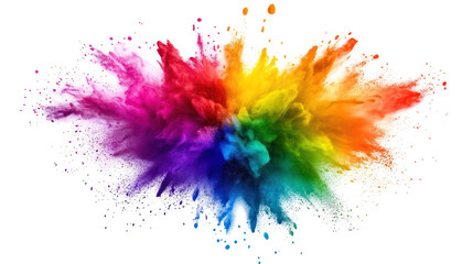 A vibrant explosion of colorful powder creates a dynamic, artistic effect, symbolizing creativity and celebration.