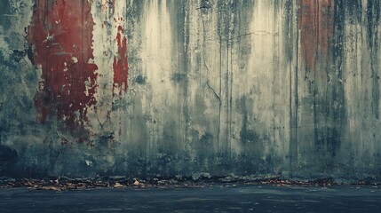 A weathered wall with peeling paint and texture.