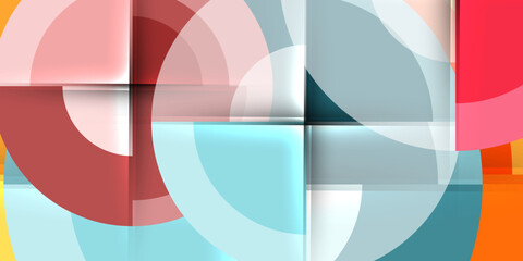 Circle and semi circle geometric background. Vector Illustration For Wallpaper, Banner, Background, Card, Book Illustration, landing page