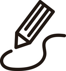 ビジネス　アイコン　鉛筆　ピクトグラム　絵文字　ライン　線　飾り　あしらい　イラスト素材