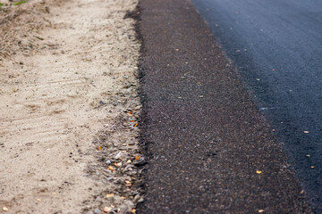 old and new asphalt