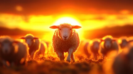 Sunrise Stampede: Unity, Motion, and New Beginnings in a Pastoral Setting