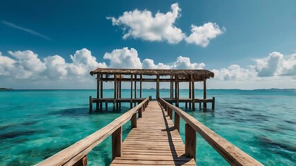 wooden pier on the ocean