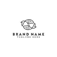 Fish logo design in vector