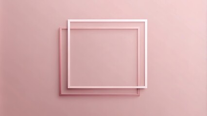 Elegant blush pink and white layered square frames on a pale pink background