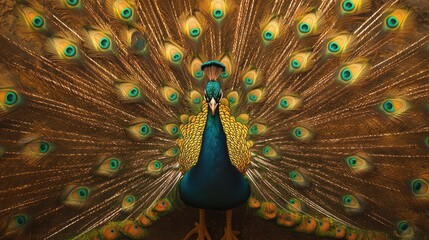 Obraz premium Peacock with Spread Feathers