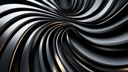 Fototapeta premium Swirling metallic design showcases layers and depth in an abstract art piece
