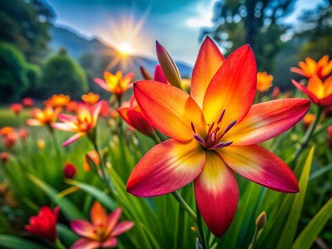 Ixia Pyrene in Thailand - Vibrant Botanical Portrait